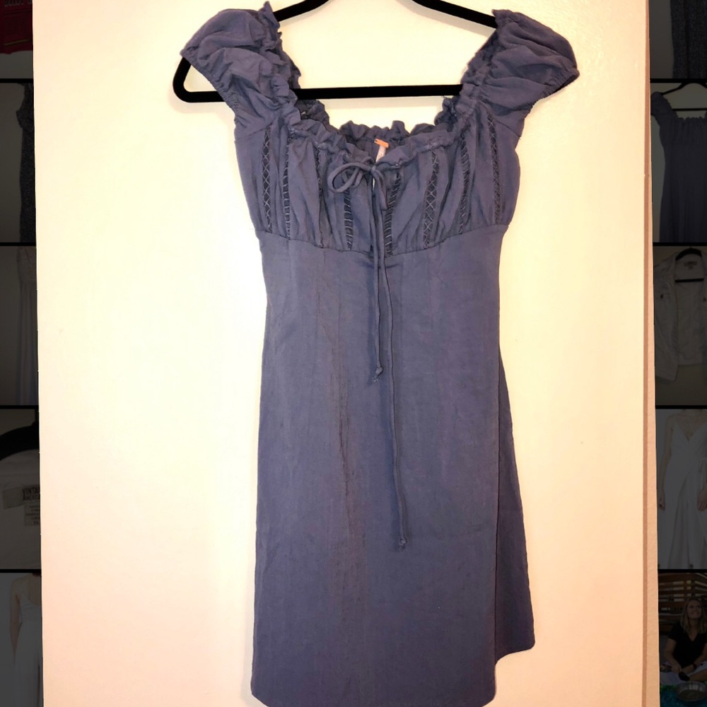 Free People Purple Mini Babydoll Dress